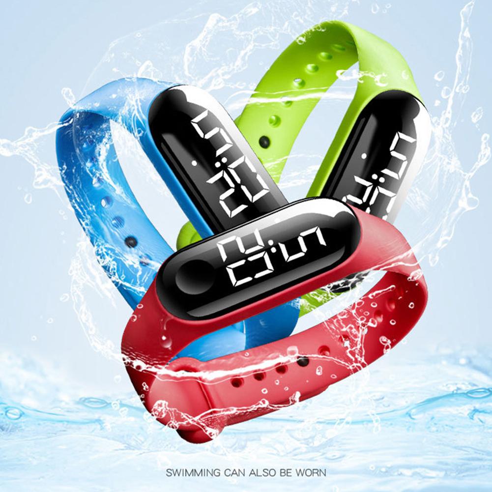 M3 Kinder einfarbig verstellbares Armband führte digitale elektronische Armbanduhr erkek saati мужские часы reloj mujer