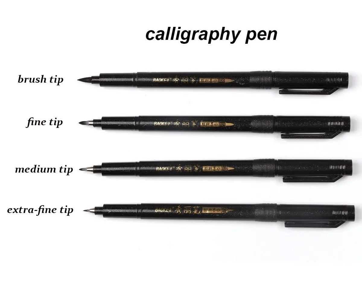Bút Viết Thư Pháp Tay Chữ Bút Bàn Chải Chữ Bút Đánh Dấu Cho Viết DrawingBlack Bút Mực Nghệ Thuật Đánh Dấu