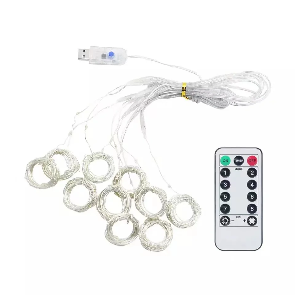 3M LED Curtain String Light คริสต์มาสไฟ Fairy Garland Icicle สําหรับงานแต่งงานตกแต่งสวนหน้าแรก