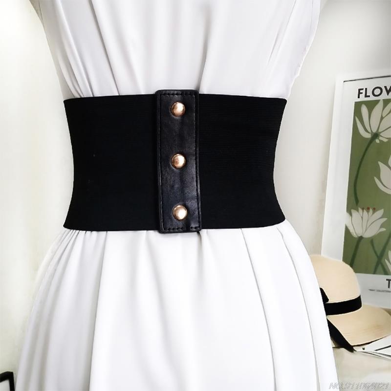 Cinturones para vestidos mujer, hebilla cintura, corsé ancho cuero Pu, cinturones adelgazantes para cuerpo, cintura elástica, por mayor