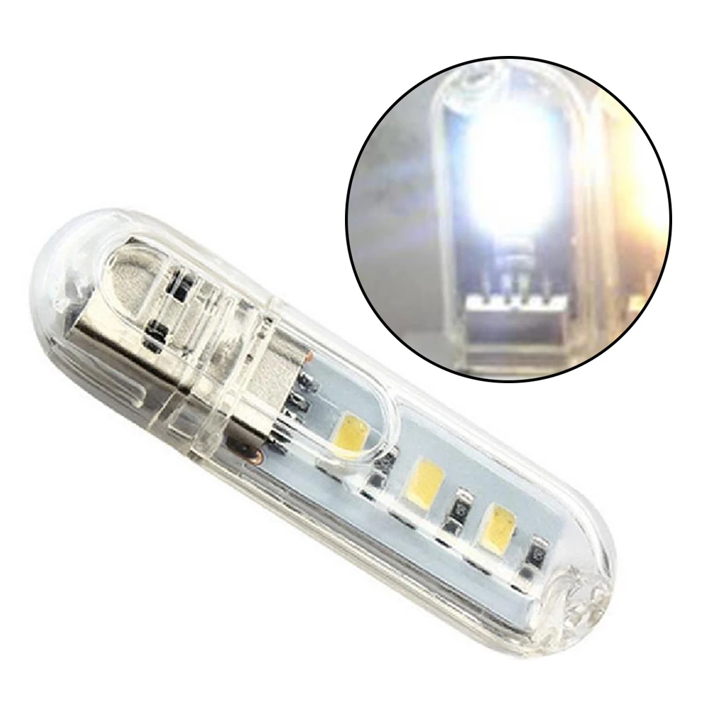 USB ไฟ LED หนังสือ 3LEDs หลอดไฟ 5V Power Input สีขาว 5000K Warm White 3000K USB Night light