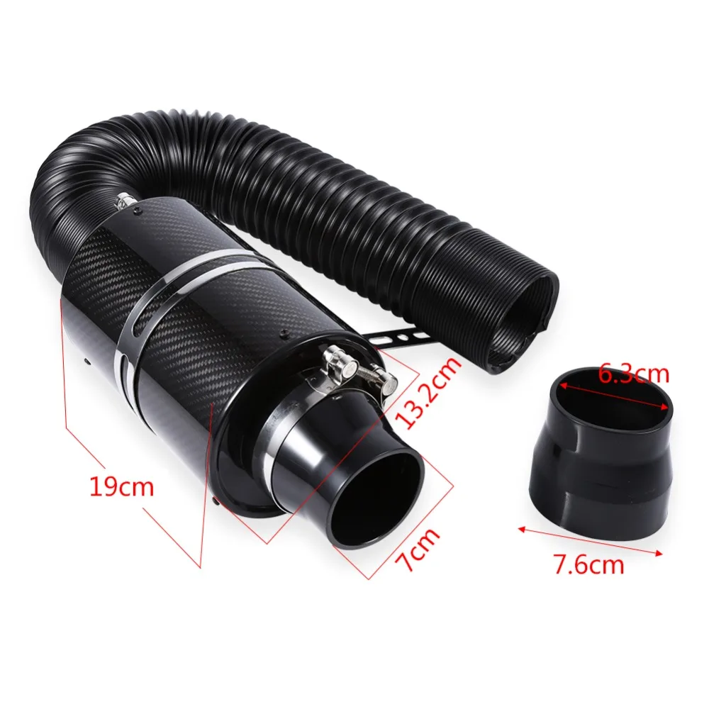 PQY - air Intake Mit Fan Universal Racing Carbon Fiber Kalten Feed Induktion Kit Air Intake Kit Air Filter Box/ODER WITHOUIT FAN