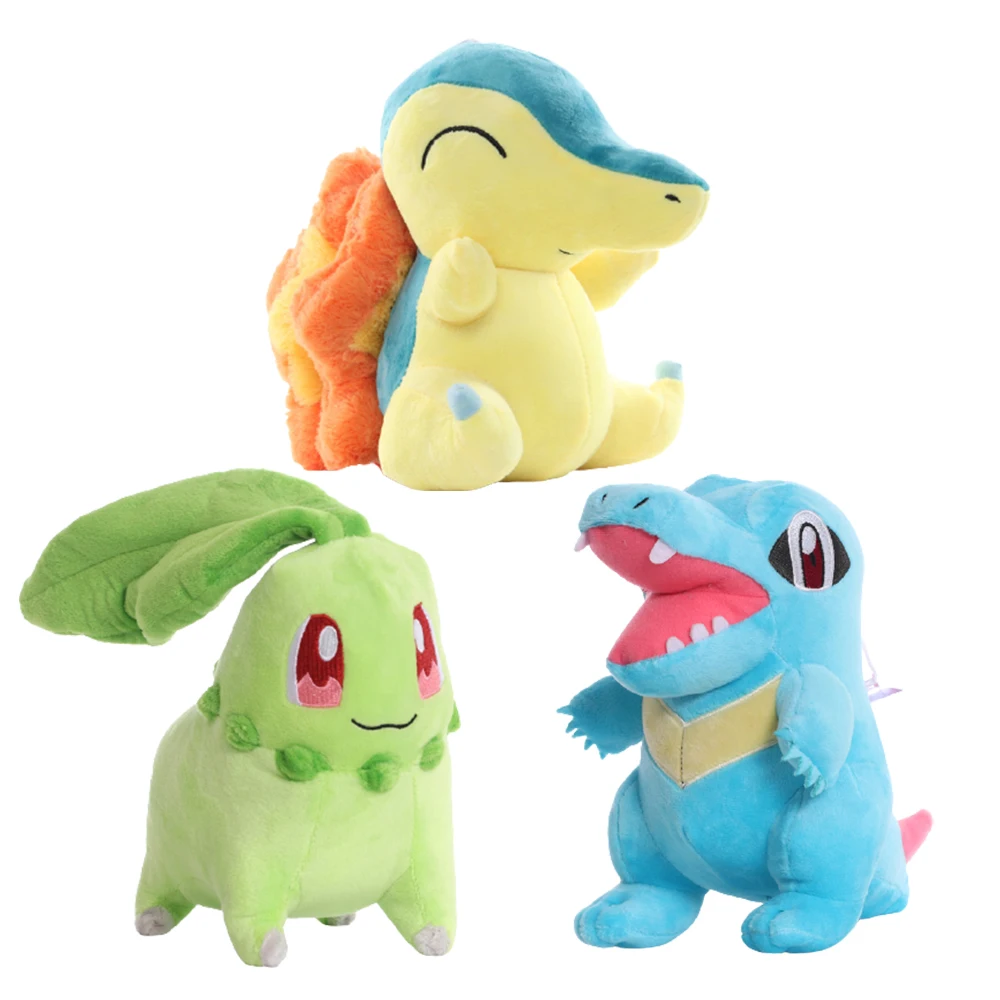 Pokemon Anime Pikachu Cyndaquil Chikorita Totodile Kawaii Sang Trọng Đồ Chơi Búp Bê Nhồi Bông Giáng Sinh Halloween Quà Tặng Cho Trẻ Em