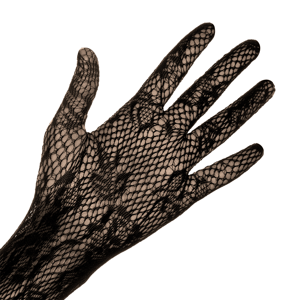 Luvas de noiva longas de malha, luva de renda gótica steampunk para casamento