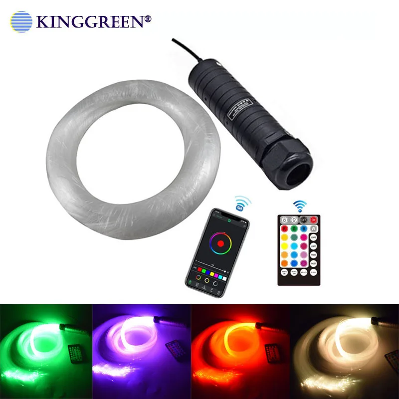 Светодиодный оптоволоконный автомобильный светильник DC12V 6W RGB Автомобильные звездные фонари на крыше Радиочастотный пульт дистанционного управления с оптоволоконным кабелем PMMA для потолочного освещения