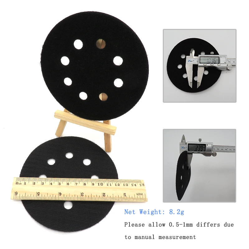2 Gói Mới 5 Inch (125Mm) 8 Lỗ Siêu Mỏng Bảo Vệ Bề Mặt Giao Diện Miếng Lót Cho Miếng Chà Nhám Móc & Vòng Lặp Chà Nhám Đĩa Bọt Biển