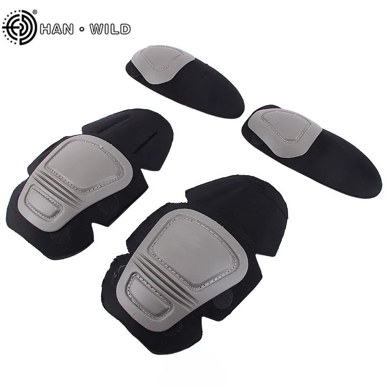 HAN กบป่าชุดเข่า Pads ข้อศอก Paintball Airsoft ยุทธวิธี Kneepad Interpolated เข่า Protector ชุดเกียร์ COMBAT