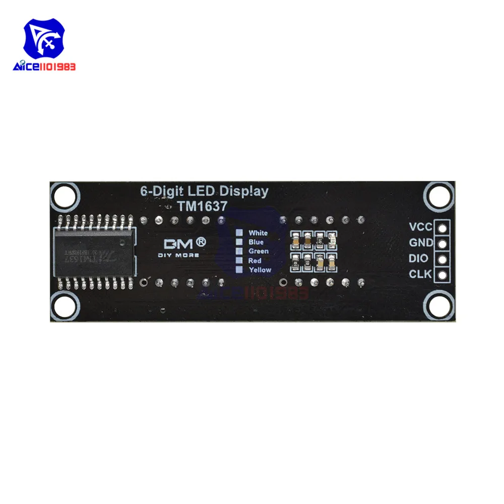 diymore 0,36 pollici TM1637 6 bit 7 segmenti modulo display LED digitale interfaccia I/O 5 colori disponibili per Arduino