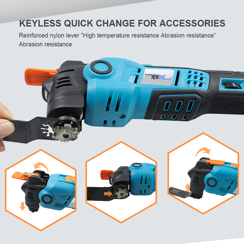 Newone outil oscillant sans fil à dégagement rapide 20V outil multifonction Anti-Vibration Compatible pour MAKITA 18V tondeuse de rénovation