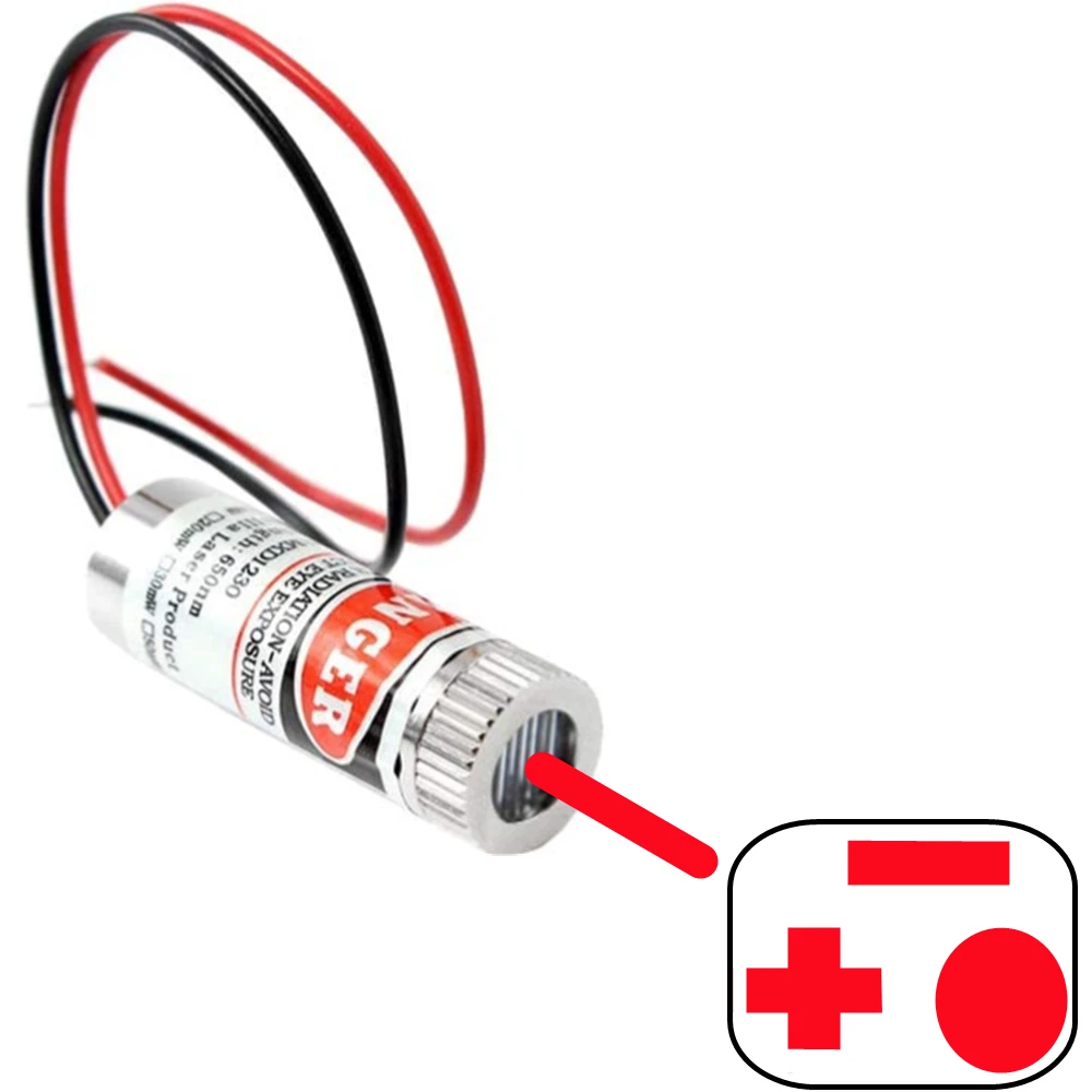 650nm 5MW Đỏ Điểm/Dòng/Đeo Chéo Laser Module Đầu Kính Cường Lực Focusable Công Nghiệp Đẳng Cấp