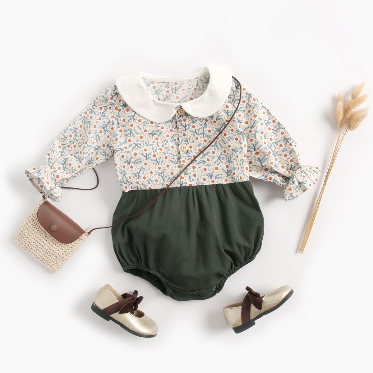 Sanlutoz боди принцессы для новорожденных девочек, хлопковая детская одежда с длинными рукавами, милая клетчатая одежда с цветами