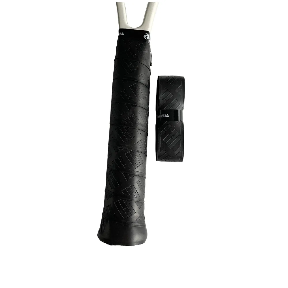 ZARSIA-หนัง PU ไม้เทนนิส REPLACEMENT Grip,หนังสีดําหนา,4 ชิ้น
