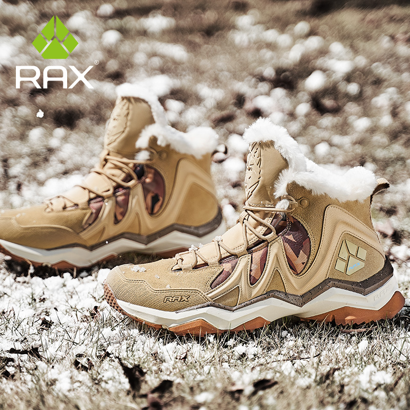 RAX Men รองเท้าเดินป่าฤดูหนาวรองเท้าผ้าใบกันน้ํากลางแจ้งผู้ชายหนัง Trekking Boots Trail Camping ปีนเขารองเท้าผ้าใบหิมะผู้หญิง