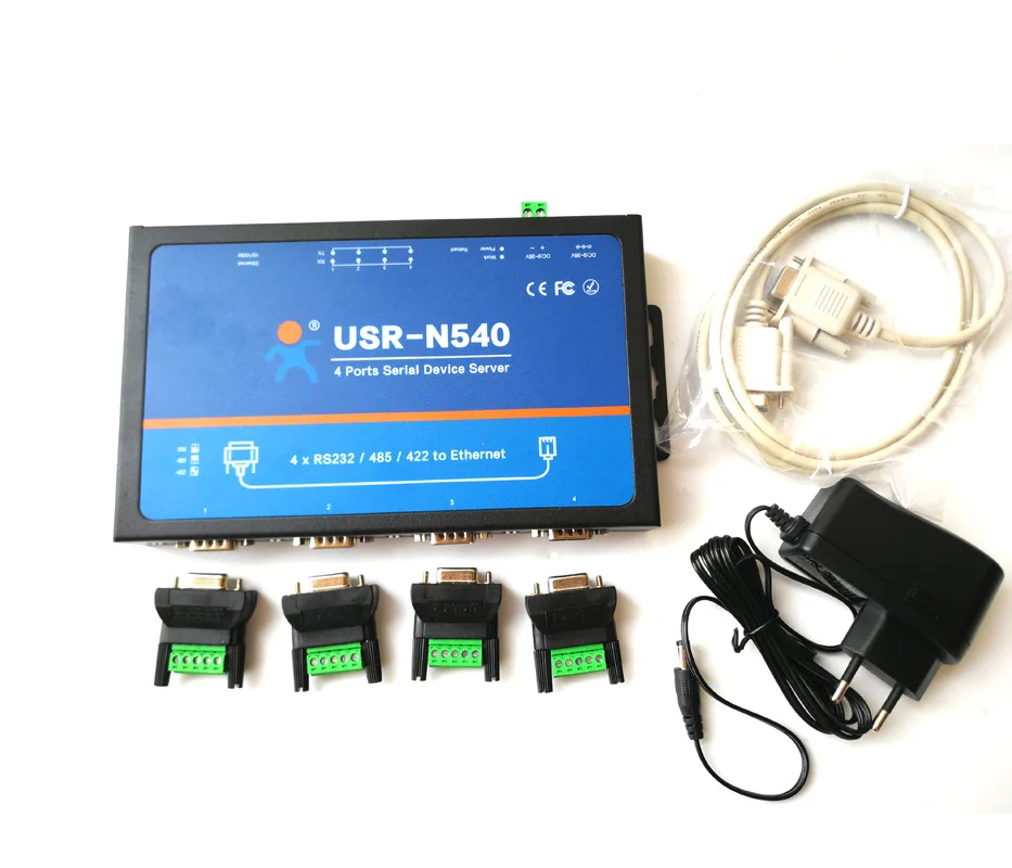 USR-N540 4 Poorten Seriële Apparaat Servers, Seriële RS232 Rs485 Rs422 Naar Ethernet Converter Module Controller