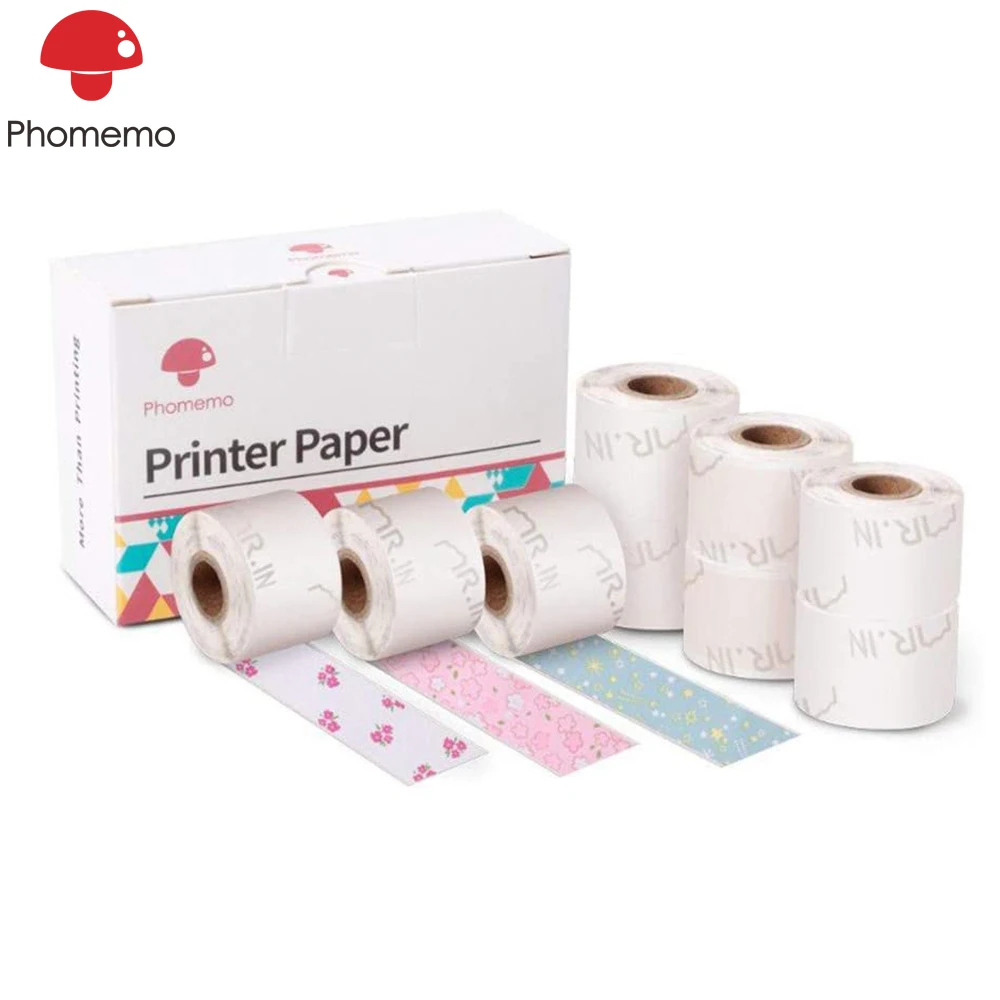 Phomemo-Petite étiquette autocollante à motifs pour imprimante M02S, rouleau de papier thermique noir rick, autocollant thermique pour M02Pro