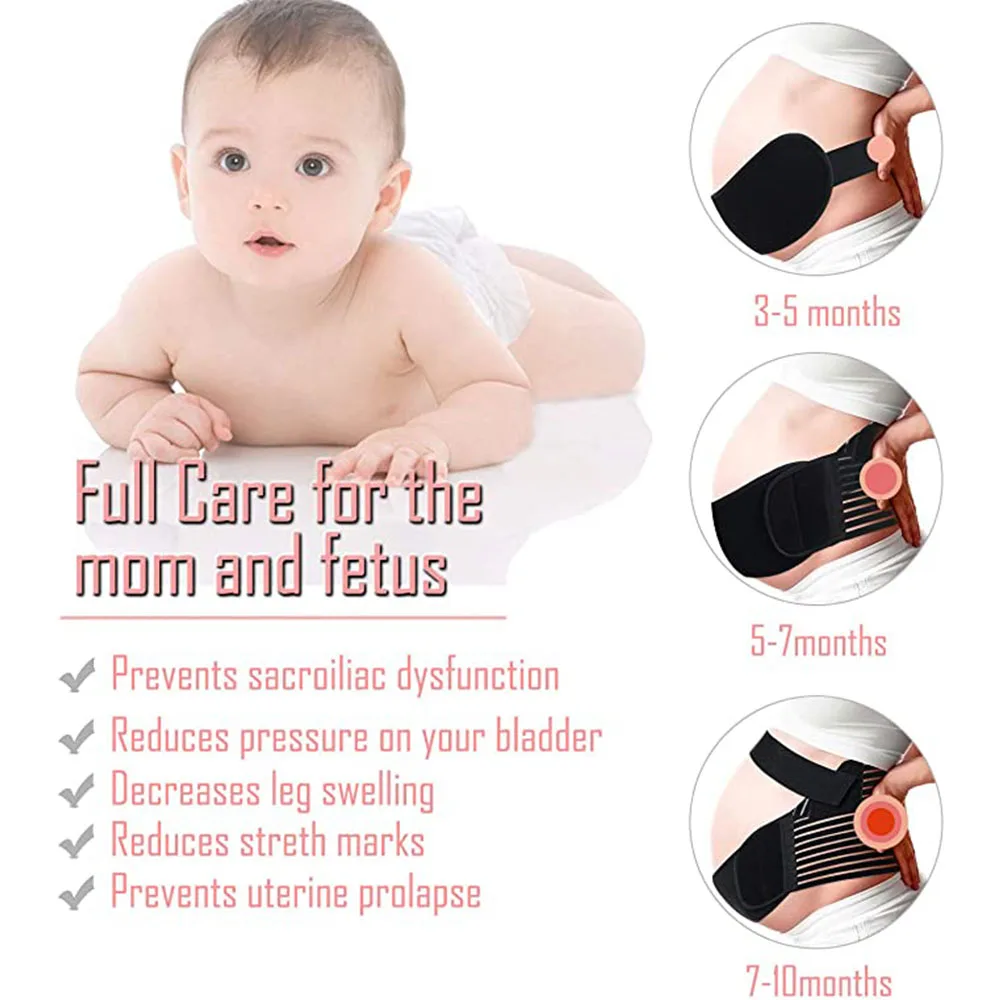 Cinto de maternidade ajustável para mulheres, cuidados com a cintura, suporte abdominal, protetor cinta, faixa abdominal, roupas traseiras, gravidez, M-3XL