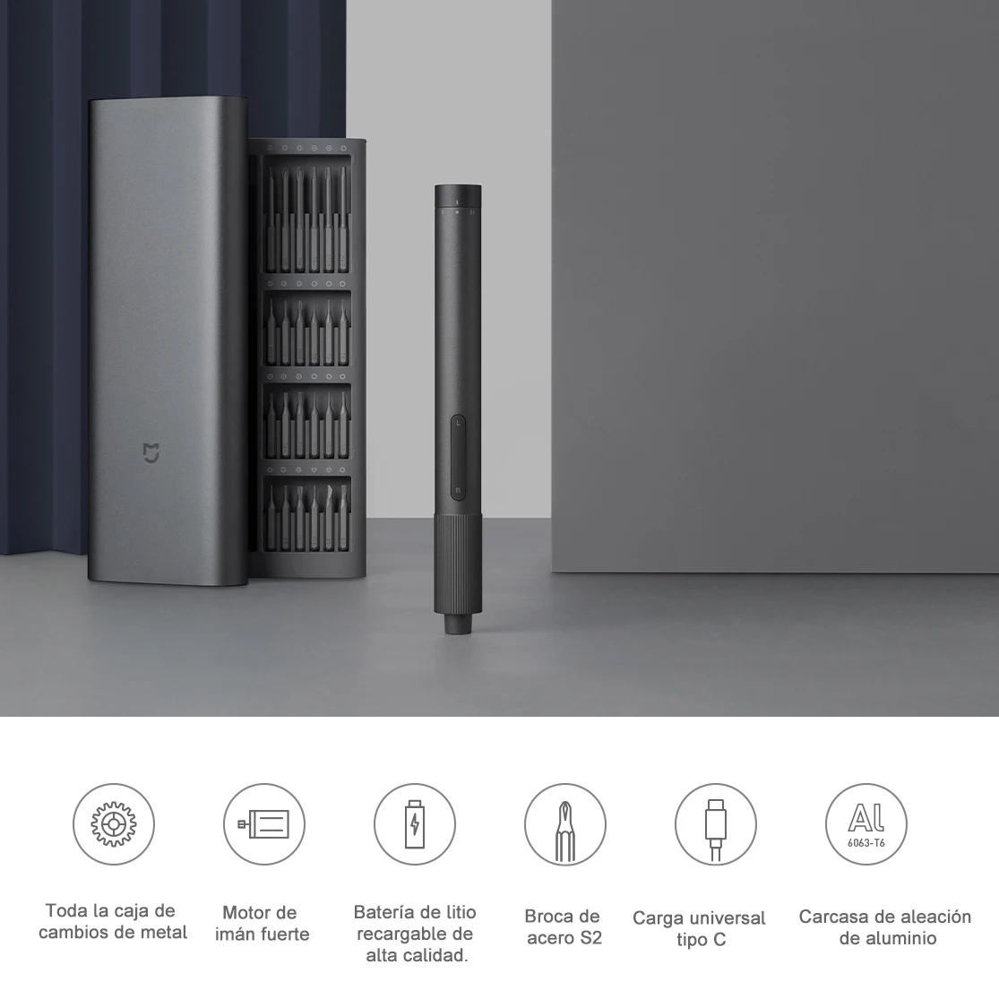 Xiaomi Mijia Kit cacciavite elettrico di precisione Type-C ricaricabile 2 coppia ingranaggi 400 + vite S2 punta di precisione in acciaio