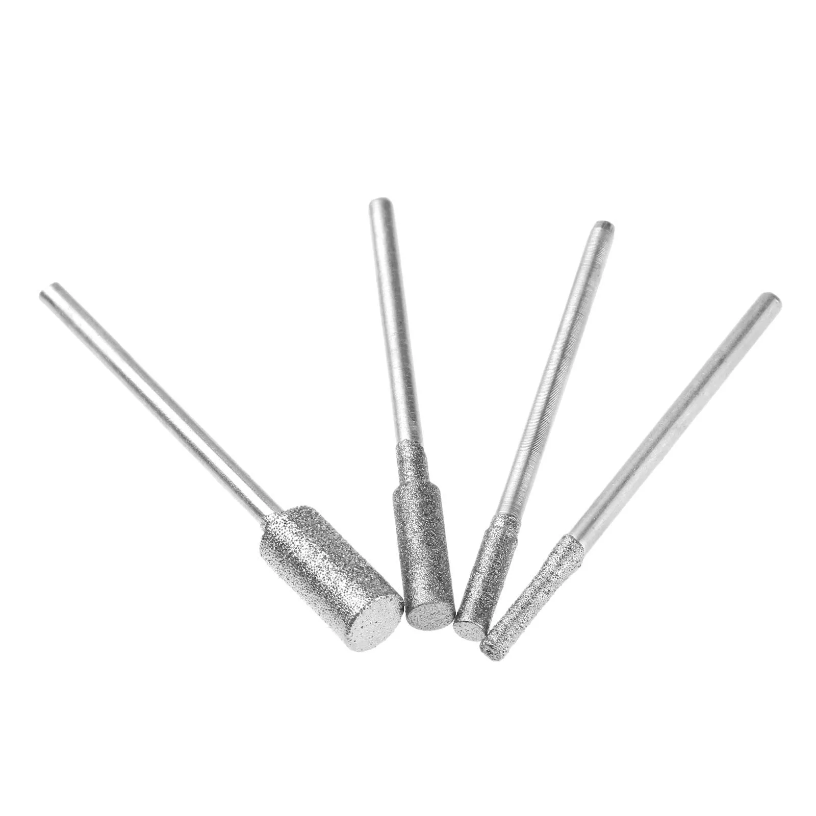 8Pcs Diamant Schneiden Schleifen Kopf Montiert Punkte Bit 2,35mm Schaft Jade Stein Carving Polieren für Dremel Dreh Werkzeug