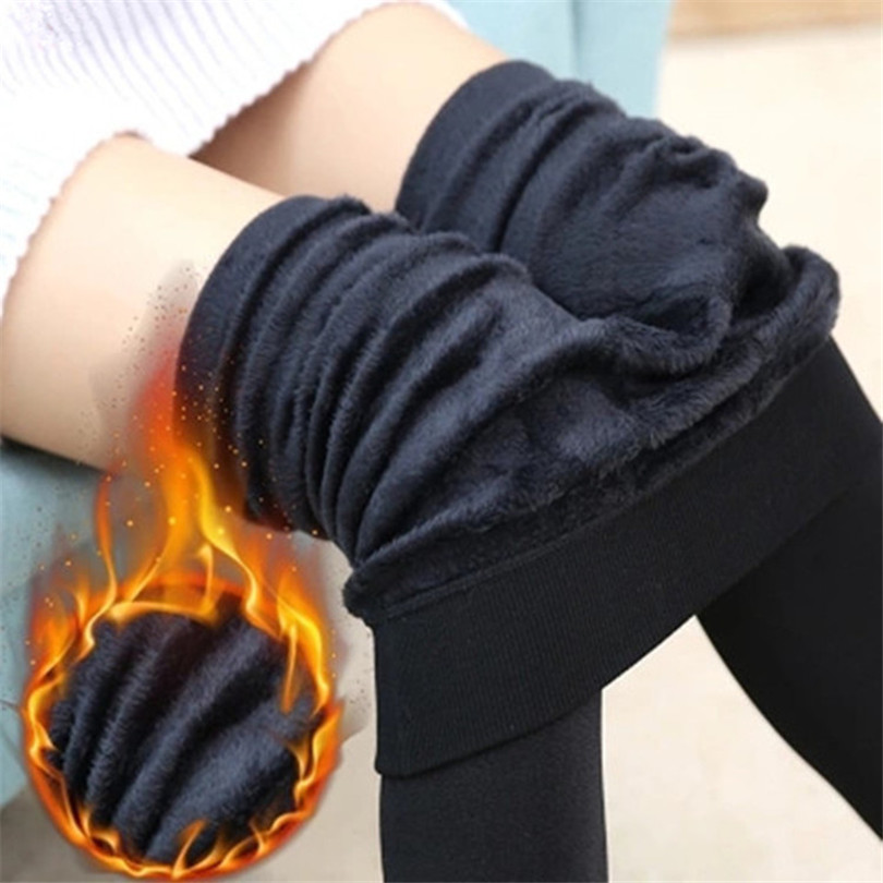 YRRETY hiver chaud épais collants thermiques Leggings femmes tricot velours haute élastique épaissir noir doublure pantalon maigre vêtements