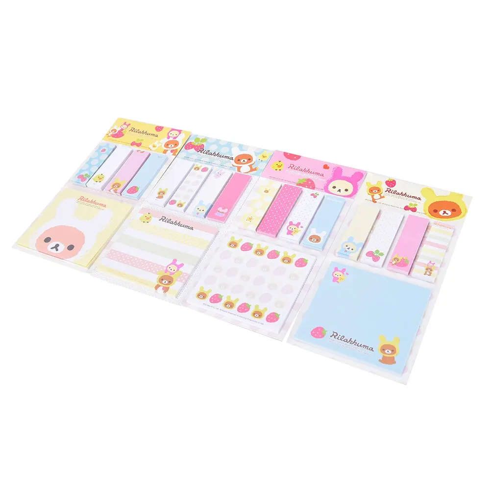 Rilakkuma Hoạt Hình Dễ Thương Gấu Giấy Dán Ghi Chú Memo Pad Dùng Học Quy Hoạch Dán Giấy Đánh Dấu Trang Hàn Quốc Văn Phòng Phẩm