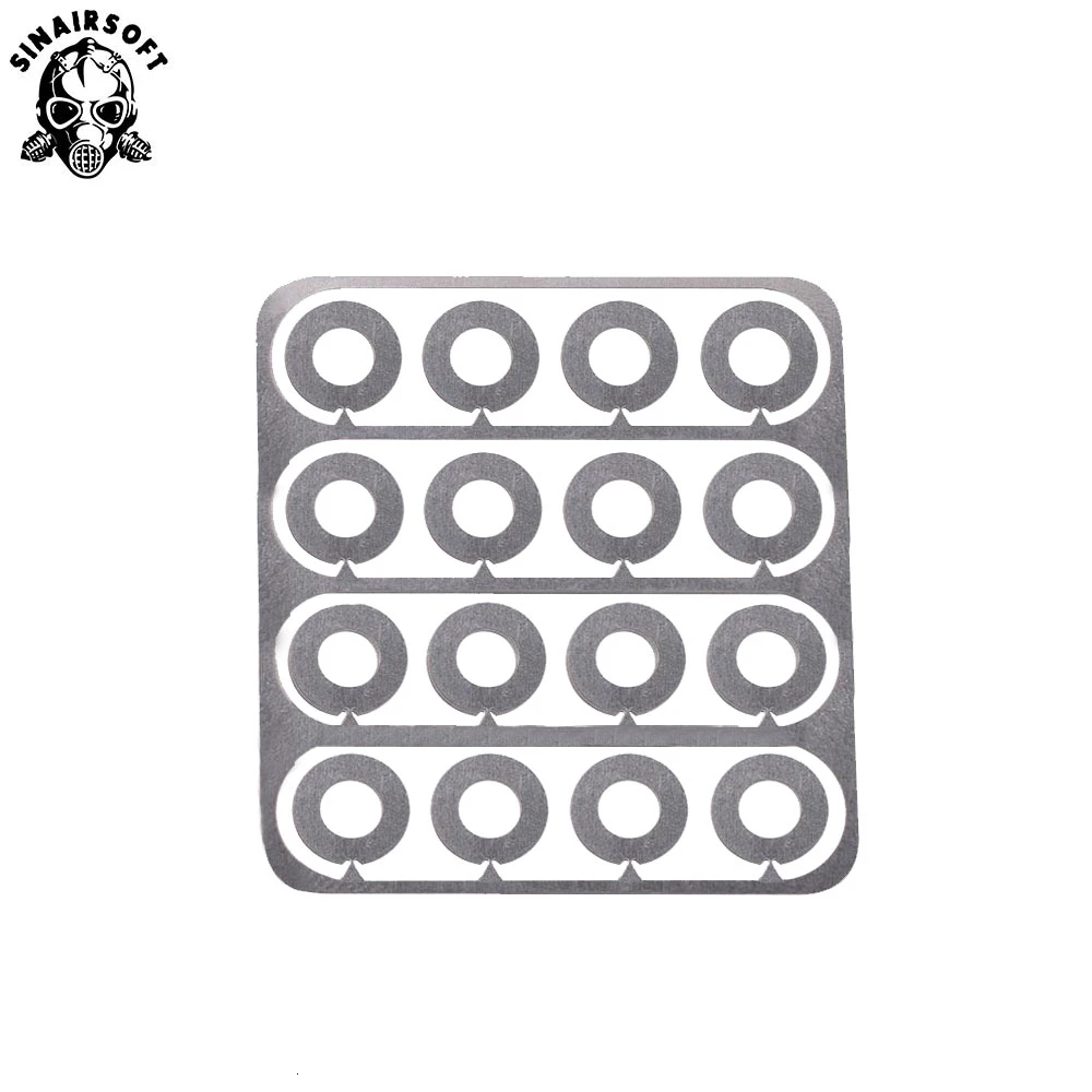 Cuñas de superprecisión de acero inoxidable, conjunto de engranajes de caja de cambios, ajuste de espacio libre para accesorios de Paintball Airsoft, 48 Uds.