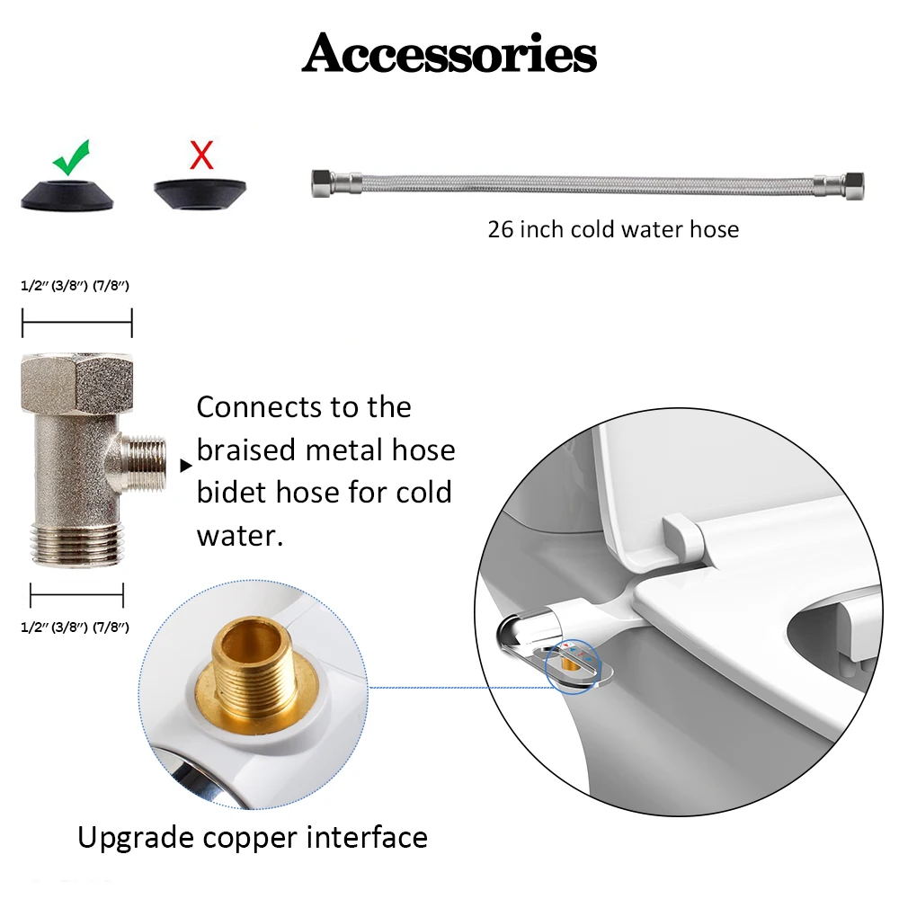 SOOSI Mới Bidet Kèm Siêu Ghế Ngồi Vệ Sinh Đôi Vòi Xoắn Ốc Điều Chỉnh Áp Lực Nước Không Điện Mông Phun