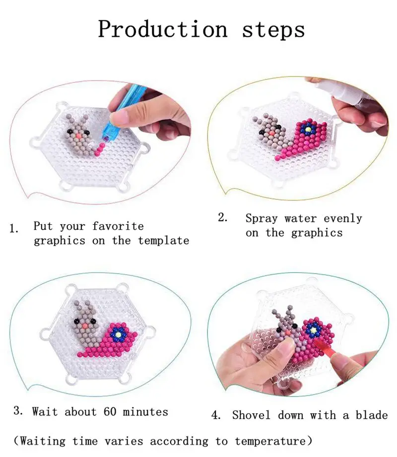 500Pcs ถุงพลาสติก Packag 30สี5มม.Perlen ลูกปัดสเปรย์ Aqua Magic ลูกปัดปริศนา Pegboard สำหรับของเล่นเด็ก