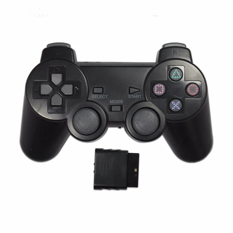 Trong Suốt Màu Sắc Tay Cầm Chơi Game Không Dây Cho Sony PS2 2.4G Rung Joystick Blutooth Bộ Điều Khiển Cho Máy Playstation 2 Joypad