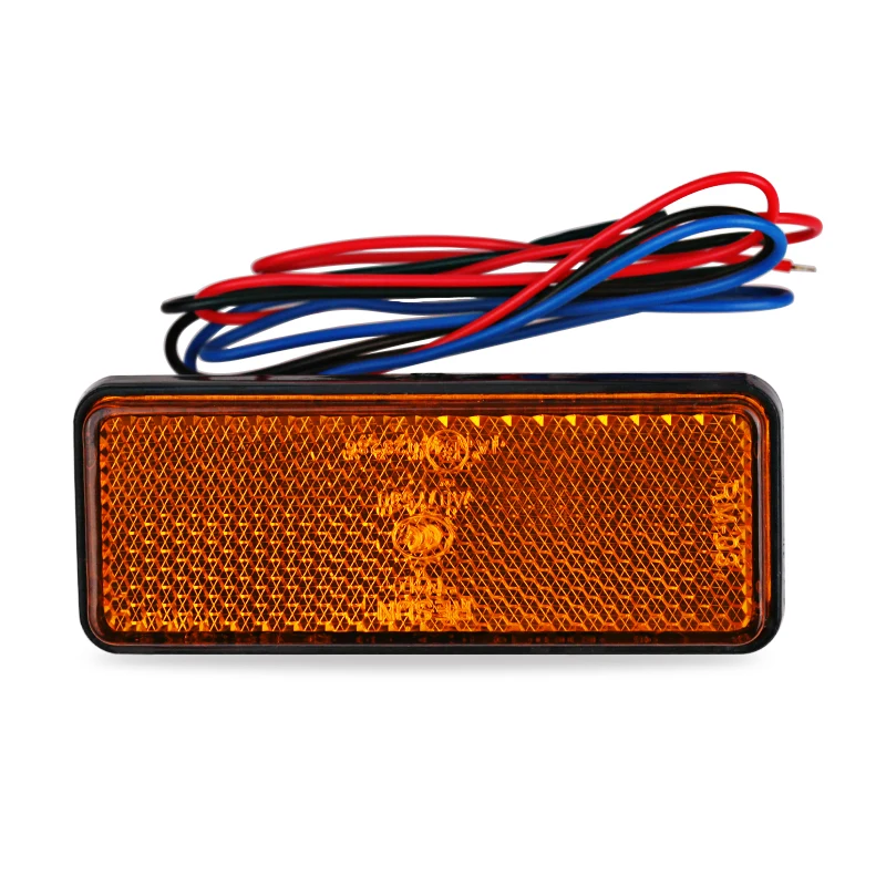 24LED Hình Chữ Nhật Xe Máy Phản Quang Đuôi Phanh LED Tín Hiệu Đèn Xe ATV LED Phản Quang Xe Tải Bên Cảnh Báo