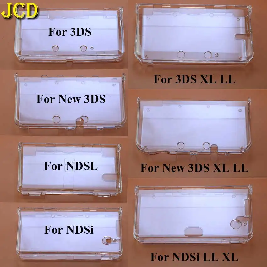 JCD funda protectora de cristal transparente carcasa para 3DS 3DSLL 3DSXL nuevo 3DS XL LL NDSL NDSi LL XL para consola de juegos GBA SP