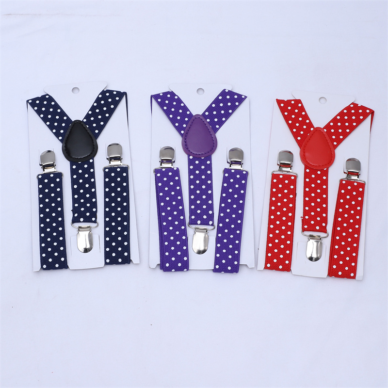 Tirantes elásticos para bebés, niños y niñas, Clips traseros en lunares, tirantes para niños, anillo de boda, accesorios de oso, 2,5x65cm