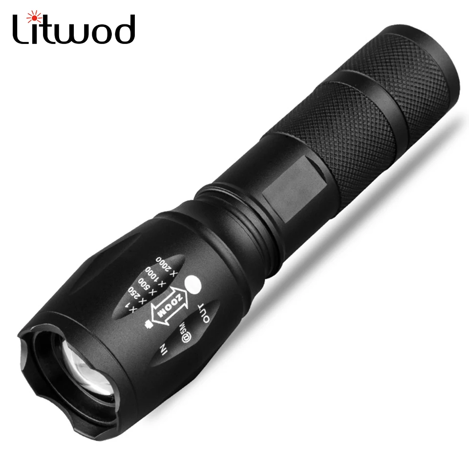 V6 L2 T6 Đèn Pin Led Nhôm Đèn Pin Phóng To Lồng Đèn Chống Nước Trắng Ánh Sáng Vàng Sử Dụng 18650 Hoặc Pin AAA Cho Cắm Trại