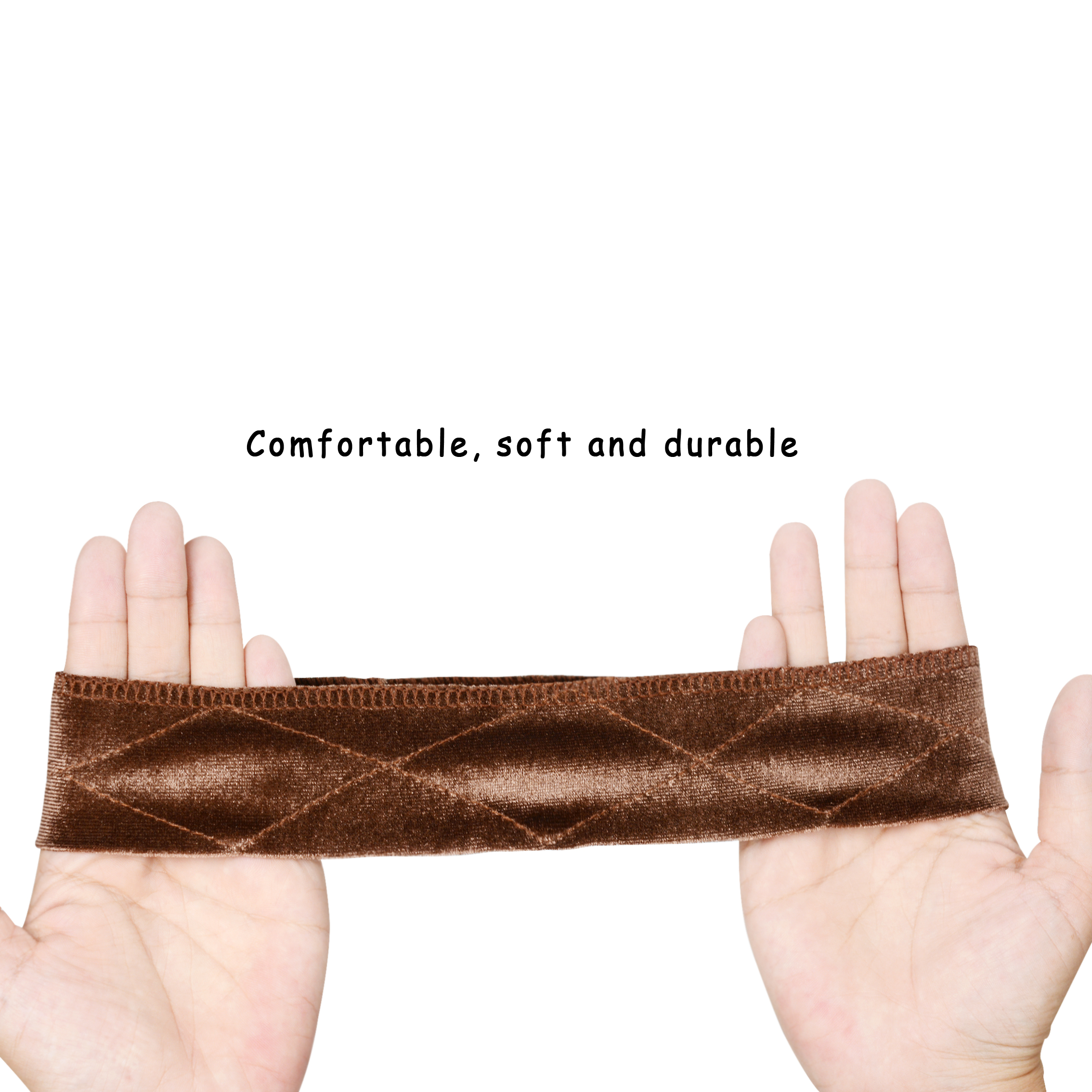 Lenço flexível de veludo para peruca, faixa de cabeça confortável, peruca ajustável, bege, marrom escuro, marrom, preto