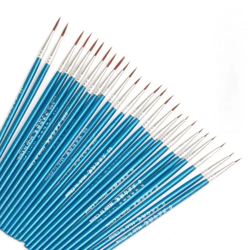 10 Chiếc Mịn Mỏng Móc Dây Chuyền Bút Vẽ Nghệ Thuật Bút Sơn Chổi Nylon Nghệ Thuật Tiếp Liệu Kích Thước Tranh 0 00 000