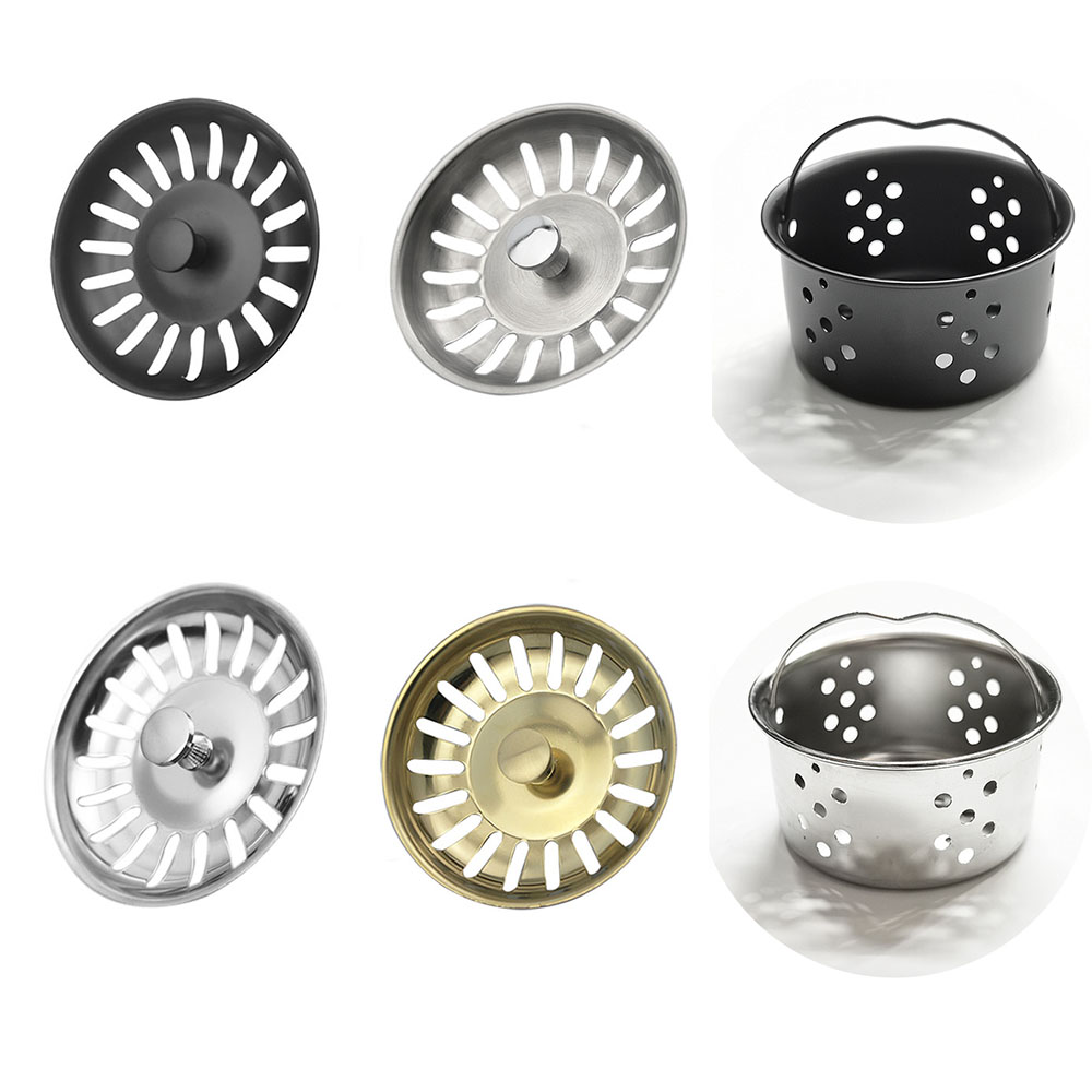 Пробка сетчатого фильтра для кухонной раковины, сливной фильтр для раковины, корзина для слива, аксессуары из нержавеющей стали 304, черный