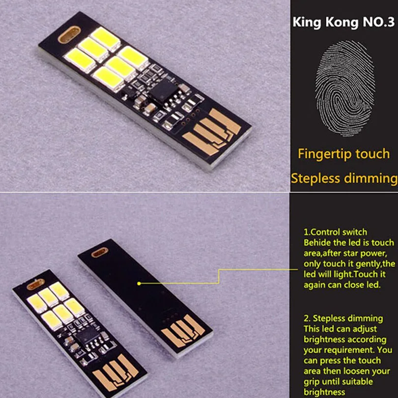 1 Chiếc Túi Mini Móc Khóa Đọc Sách Ban Đêm Đèn Âm Trần SMD5730 USB Sách Cảm Ứng Điều Khiển 6 Đèn LED Ánh Sáng Cho Laptop nguồn Máy Tính Ngân Hàng