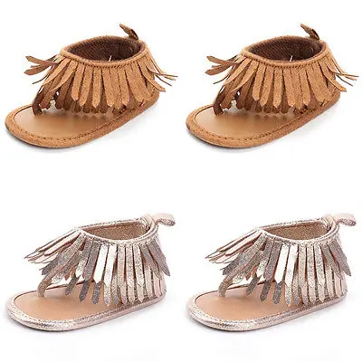 Fast Shipping ทารกแรกเกิดเด็กทารกเด็กหญิงฤดูร้อน First Walkers ฤดูร้อนรองเท้าพู่รองเท้า Soft Sole Prewalker 0-12M