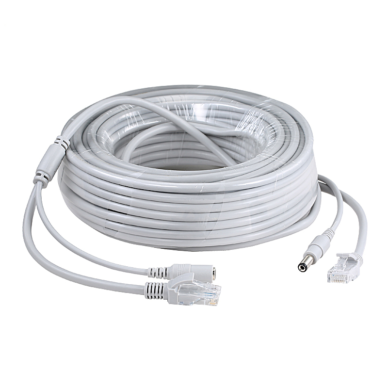 5M/10M/20M/30M Ethernet CCTV cabo RJ45 + DC conector de alimentação RJ45 cabo de rede LAN Cat5 para câmeras IP Sistema NVR