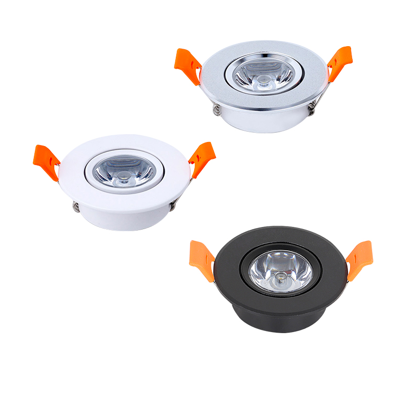 Luz empotrable de techo regulable LED redonda de aluminio 1W 3W AC90-260V DC12V foco LED empotrable bombilla Led recortada 50mm con controlador