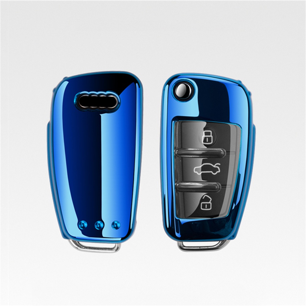 Casing Penutup Kunci Jarak Jauh Mobil TPU Lembut Baru Cangkang Pelindung untuk Audi C6 R8 A1 A3 A4 A5 Q5 A6 S6 A7 B6 B7 B8 8P 8V 8L TT RS Sline