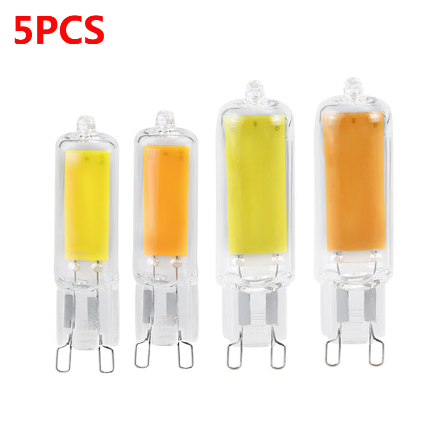5 stks G9 LED-lampen 220 V 5 W 7 W 10 W Geen Flikkering COB LED Lamp Glas Koud Wit/Warm Wit Lampada LED Thuis Kroonluchter Spotlight
