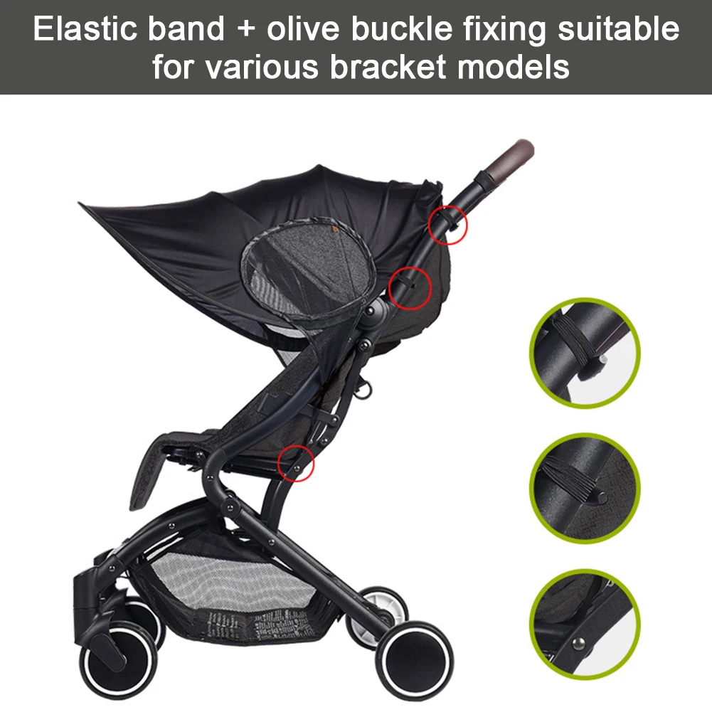 Toldo Universal resistente a los rayos UV para cochecito, sombrilla desmontable para bebé, a prueba de viento, a prueba de sol, accesorios para cochecito