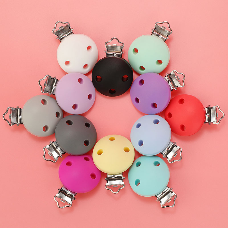 TYRY.HU 5 pièce/ensemble Clips ronds en Silicone bébé sucette Clips support Silicone factice sucette chaîne accessoires sans BPA