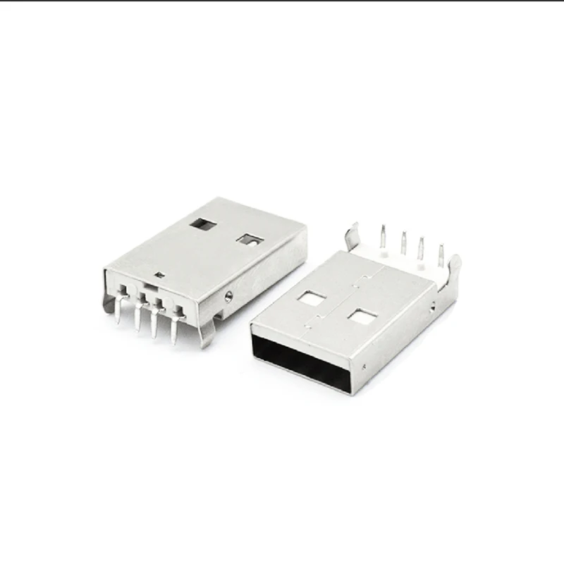 10 unids/lote USB 2,0 macho tipo A conector USB PCB enchufe 90 grados SMT conectores USB macho 4 pines SMD