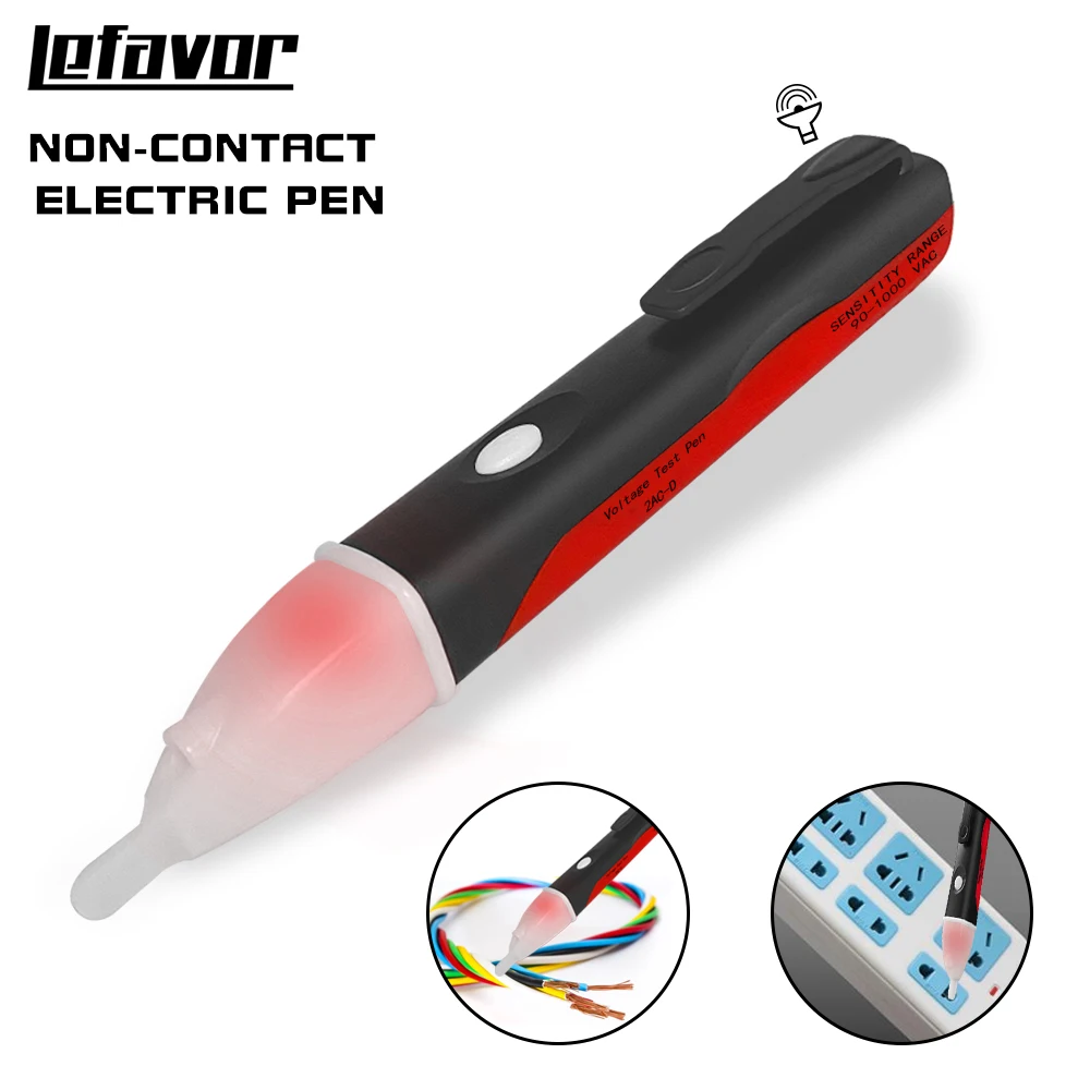Indicador eléctrico AC 90-1000V enchufe sin contacto pared toma de corriente CA Detector de voltaje Sensor probador pluma lápiz de prueba de luz LED
