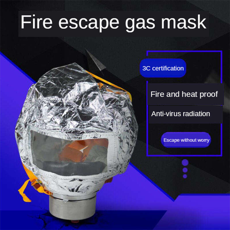 Lửa Thoát Hood Buộc 3C Chứng Nhận Chống Hút Thuốc Cháy Bụi Cacbon Mặt Nạ Phòng Độc An Toàn Cấp Cứu Thoát Khỏi Mặt Nạ PM016
