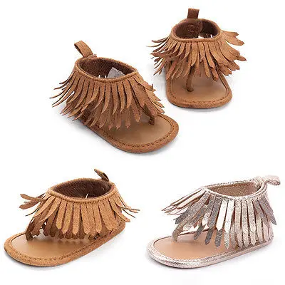 Fast Shipping ทารกแรกเกิดเด็กทารกเด็กหญิงฤดูร้อน First Walkers ฤดูร้อนรองเท้าพู่รองเท้า Soft Sole Prewalker 0-12M