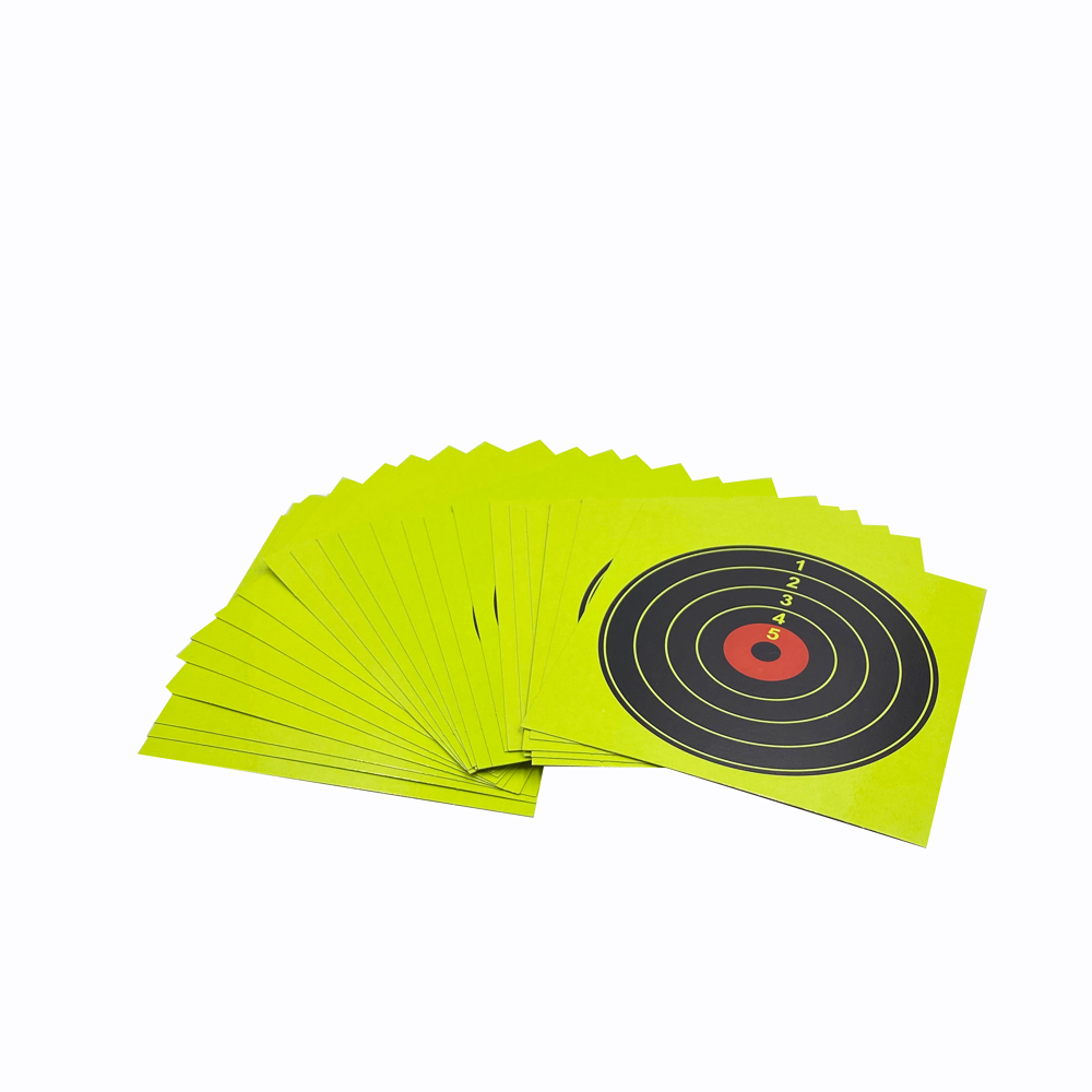20 pièces 5.50 "* 5.50" (14 cm * 14 cm) éclaboussures en carton jaune et cible en papier réactif peuvent être assorties avec une piège à granulés