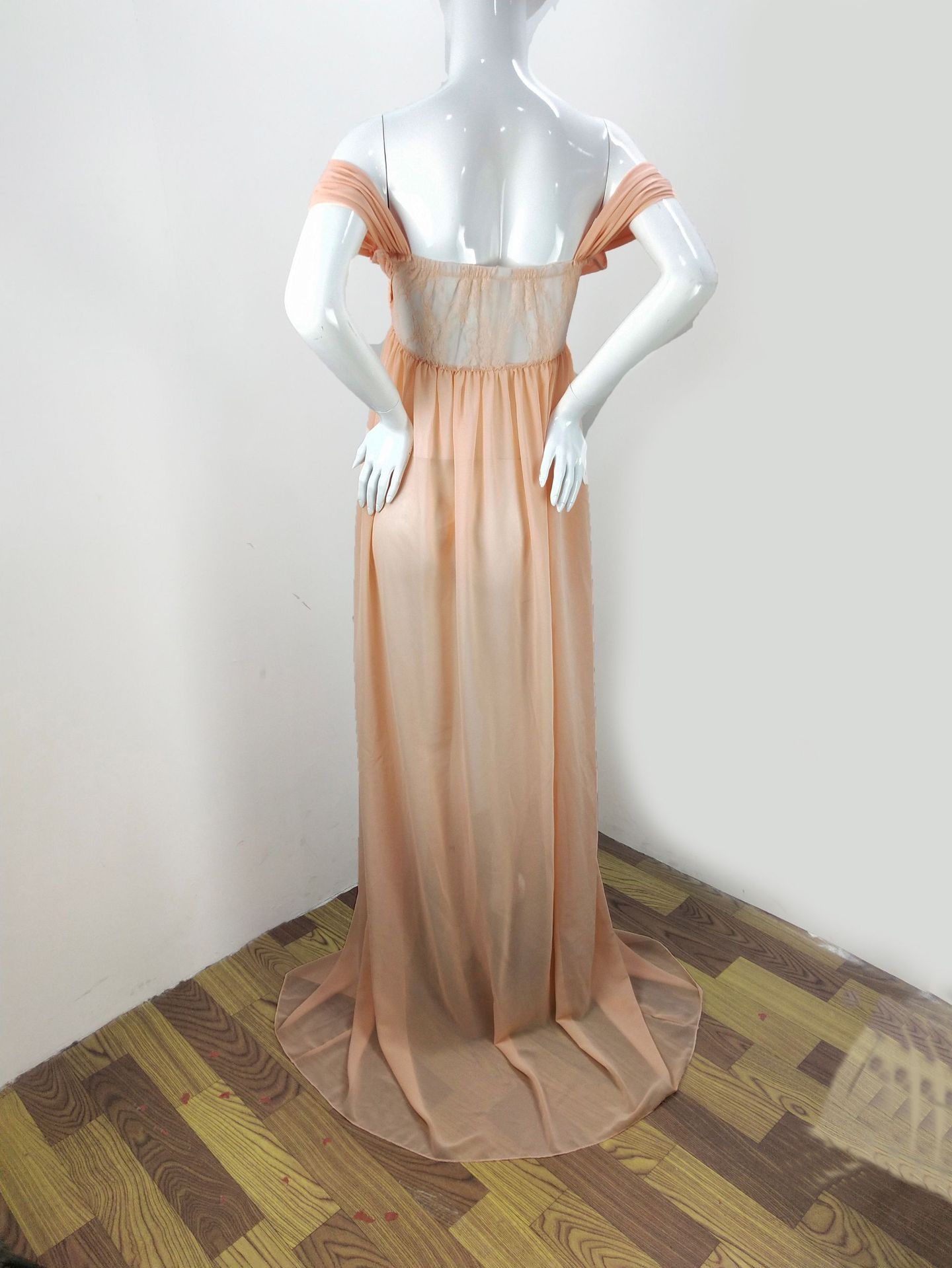 フロントスリットのあるレースのマタニティドレス,Vネック,妊婦の写真撮影のための夏の服装