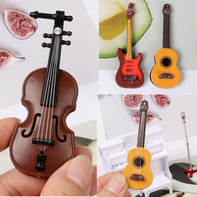 Accessoires pour maison de poupée, violon Miniature, guitare, Instruments de musique, Mini accessoires, modèle de jouet, meubles pour maison de poupées Ob11, 1/12